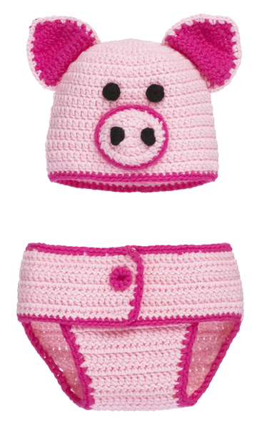 Knit 2-piece Piggy Set - 0-6 Months