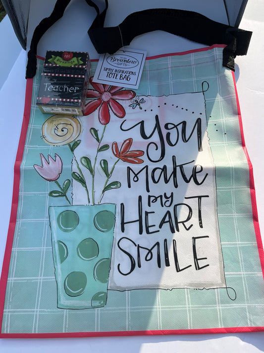 Teacher Thank You Gift - Reusable Bag & 101 Blessings and Messages Cards