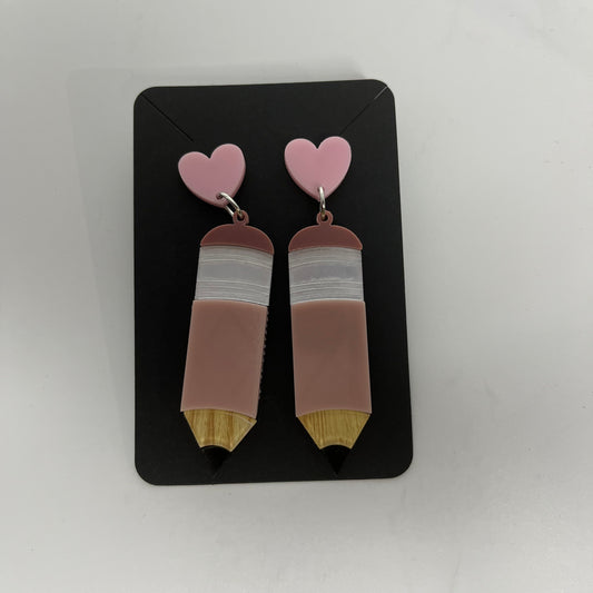 Pink Pencil Earrings