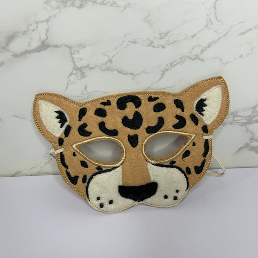 Handcrafted Kids felt pretend play jaguar mask
