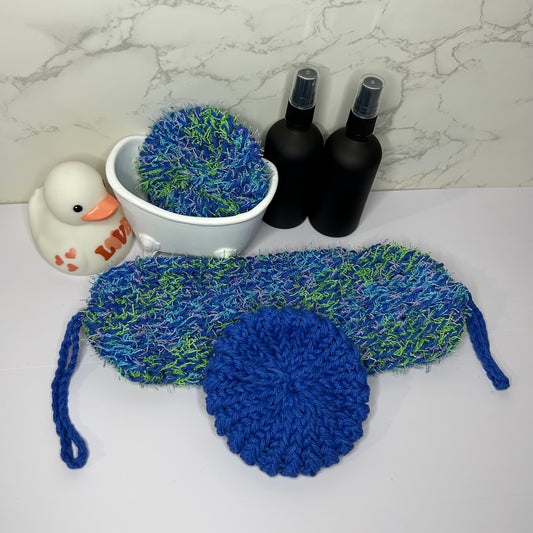 Handmade Loom Knit Scrubby Set