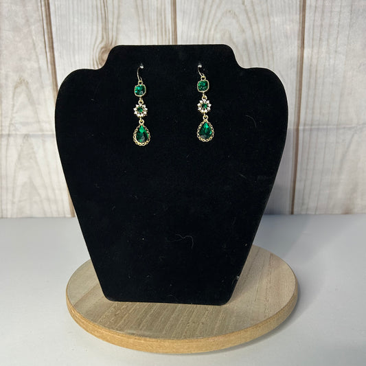 Emerald Green Earrings for Pierced Ears