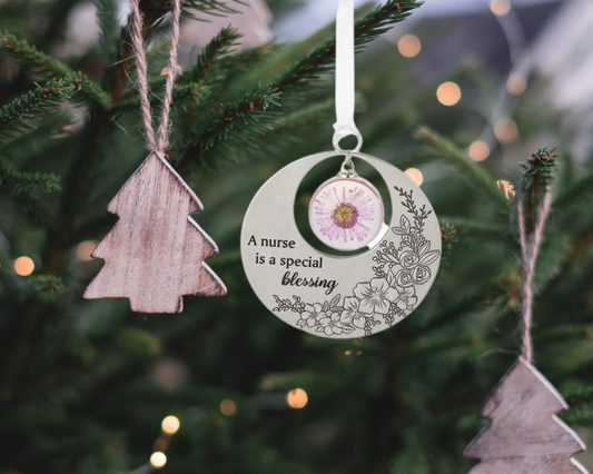 Silver Ornament - A Nurse is a Special Blessing