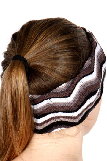 Ziz Zag Knit Headband/Ear Warmer - Gray