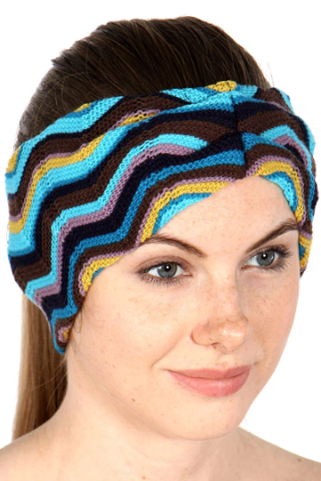 Ziz Zag Knit Headband/Ear Warmer - Multi-color