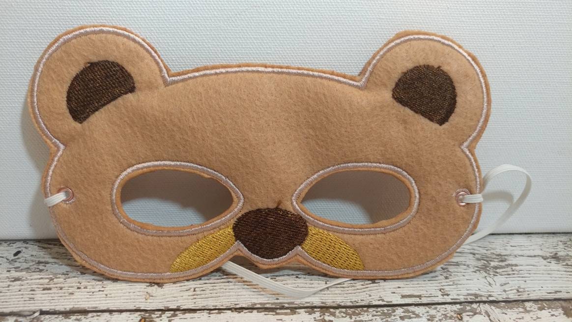 Handcrafted Pretend play felt bear mask for kids