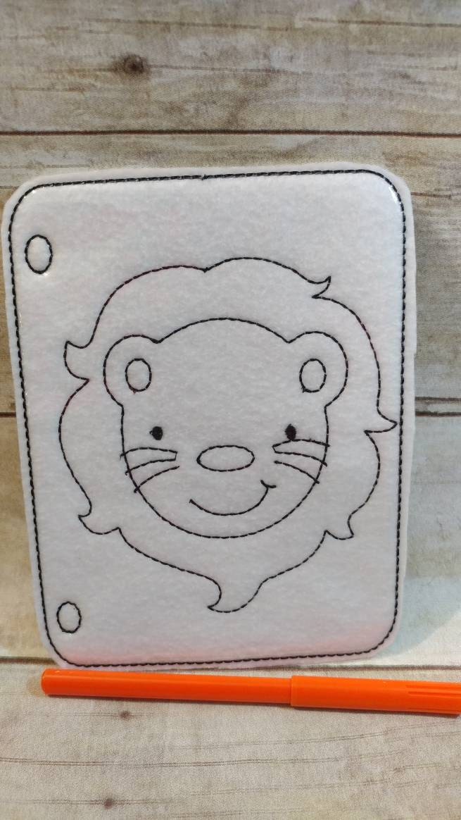 Reusable lion vinyl coloring picture for kids