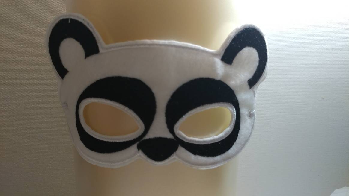 Handcrafted Felt pretend play panda mask for kids