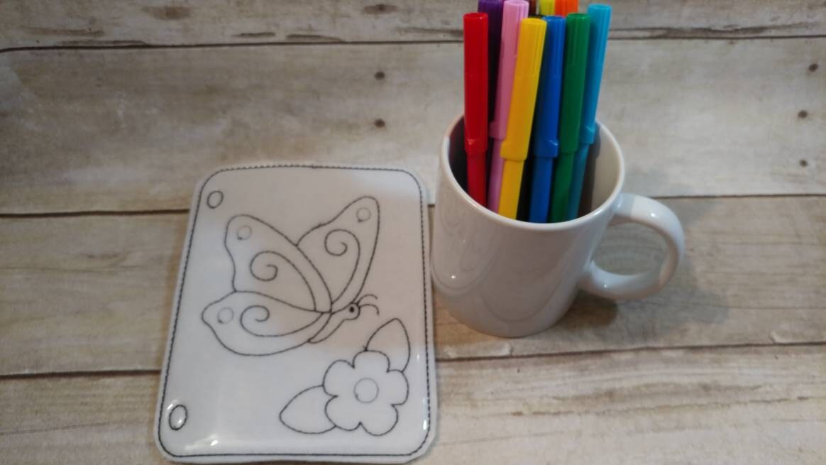 Reusable butterfly vinyl coloring picture for kids