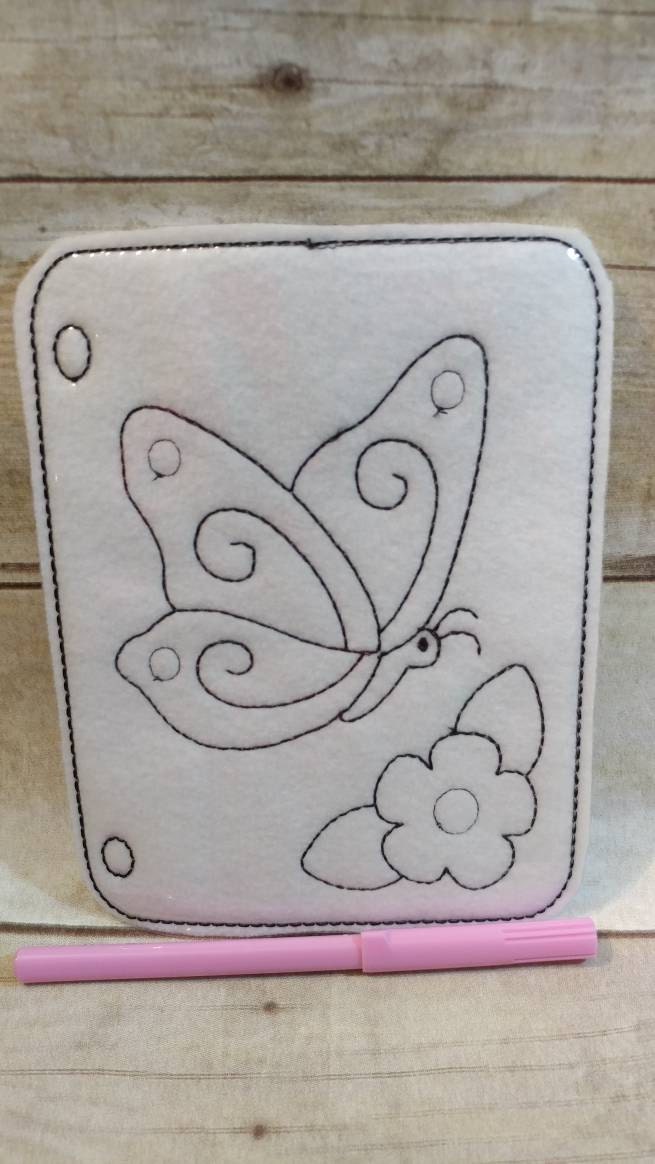 Reusable butterfly vinyl coloring picture for kids