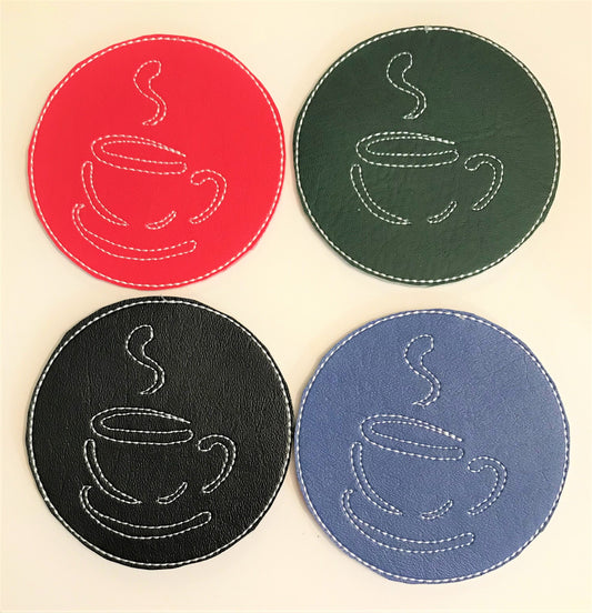 Set of 4 Vinyl Coasters for teatime or any time