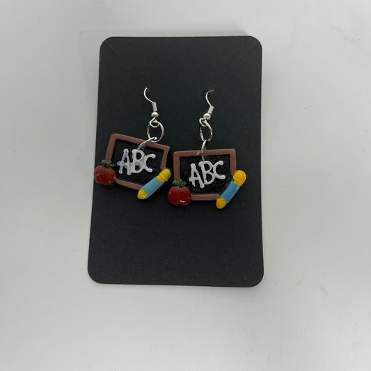 Blackboard ABC Earrings