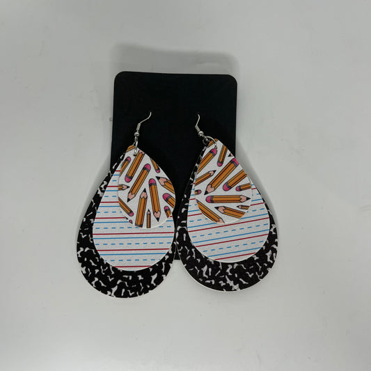 Notebook and Pencil Earrings