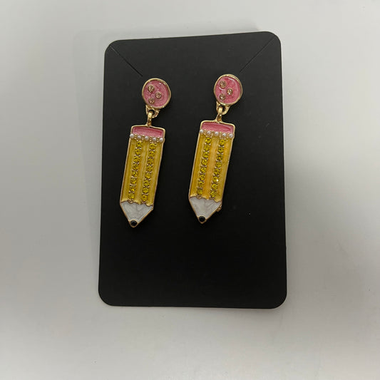Metal Pencil Earrings