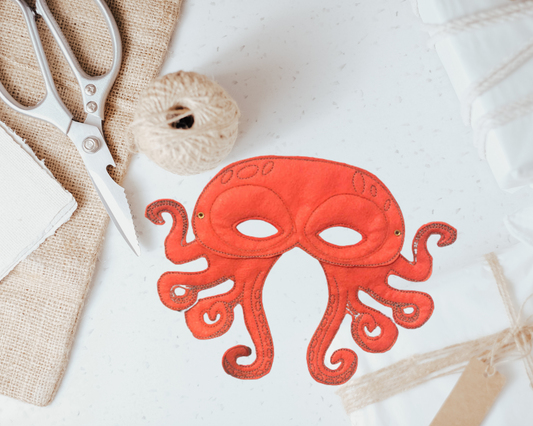 Handcrafted Pretend play felt octopus mask for kids