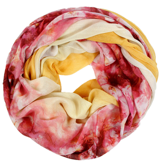 Floral Infinity Scarf-Yellow