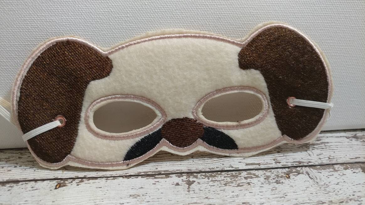 Handcrafted Felt pretend play puppy mask for kids