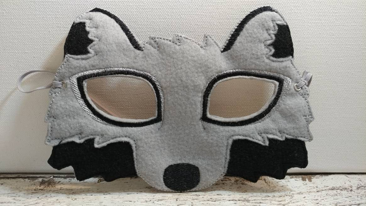 Handcrafted Felt pretend play wolf mask for kids