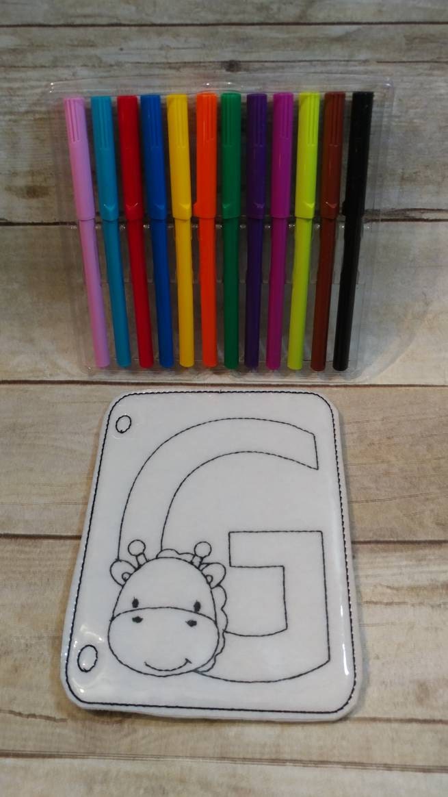 Letter G Coloring Page, Gorilla Reusable Coloring Page, Felt Coloring Page, Vinyl Coloring Page, Kids  Dry Erase Coloring