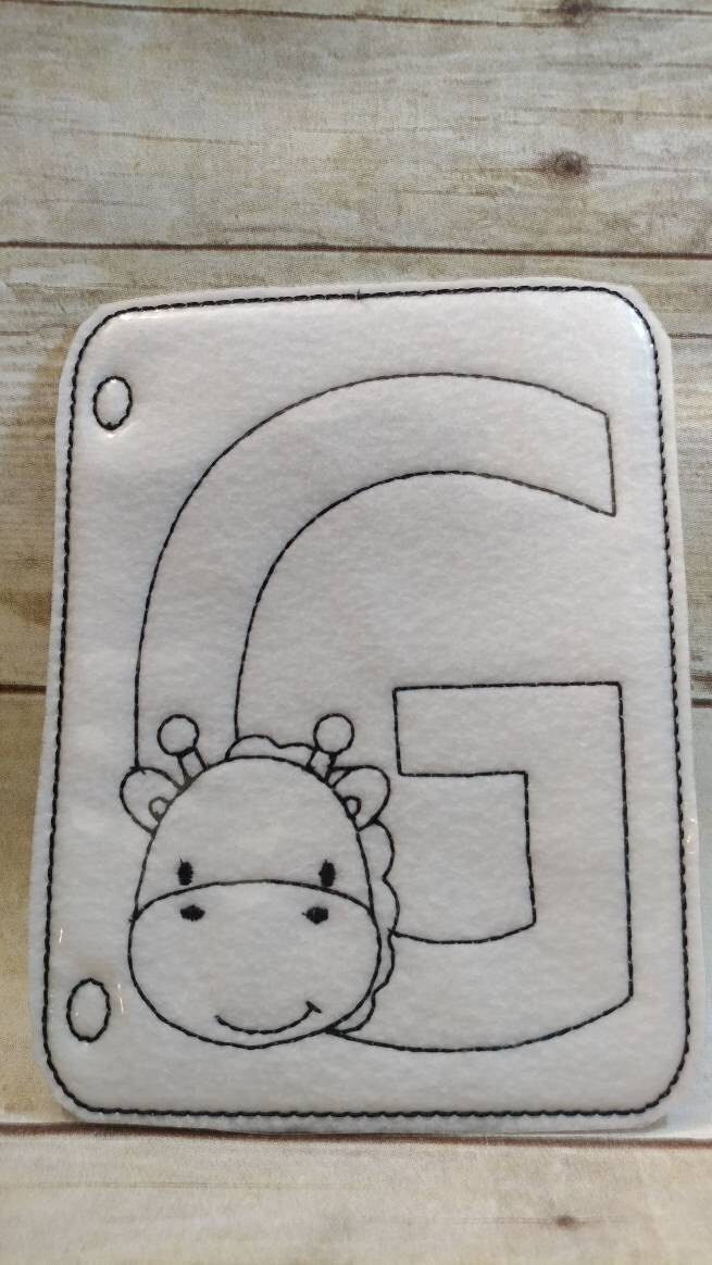 Letter G Coloring Page, Gorilla Reusable Coloring Page, Felt Coloring Page, Vinyl Coloring Page, Kids  Dry Erase Coloring