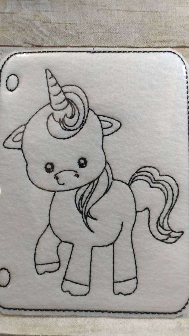 Feeling a little magical reusable unicorn vinyl coloring picture for kids