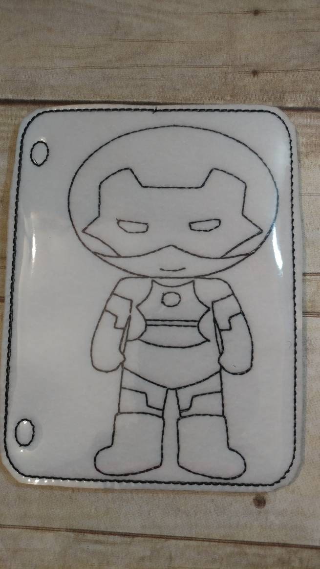 Reusable robot vinyl coloring picture for kids