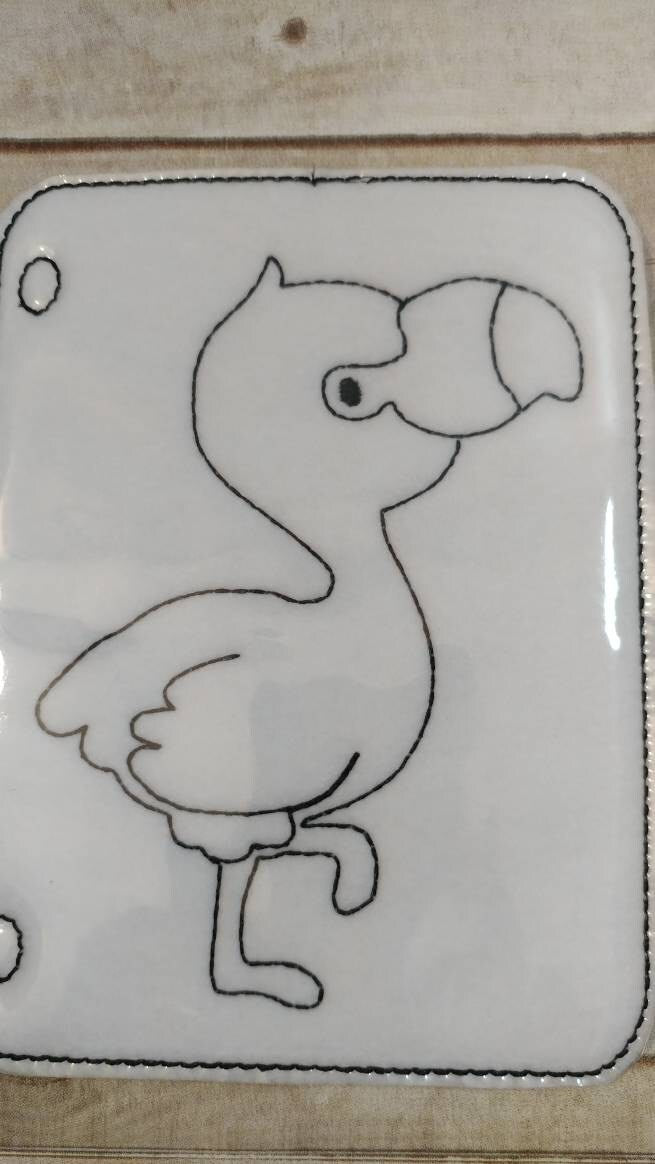 Reusable flamingo vinyl coloring picture for kids