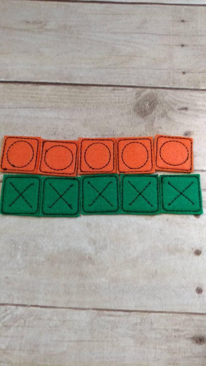 Handcrafted pumpkin tic tac toe game for boys and girls. Can be used as a gift or party favor.