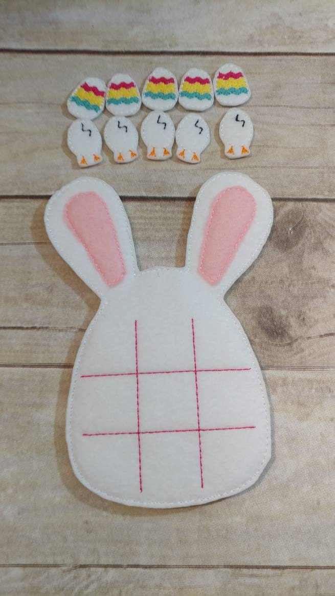 Handcrafted bunny tic tac toe game, Easter