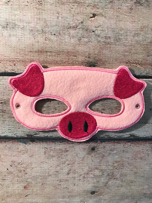 Handcrafted Felt pretend play pig mask for kids