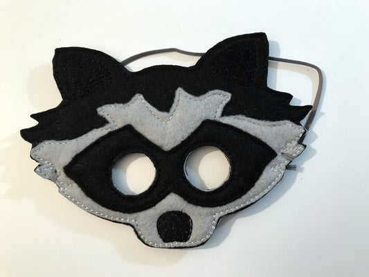 Handcrafted Pretend play felt raccoon mask for kids