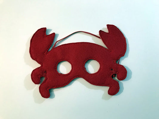 Handcrafted Pretend play felt crab mask for kids