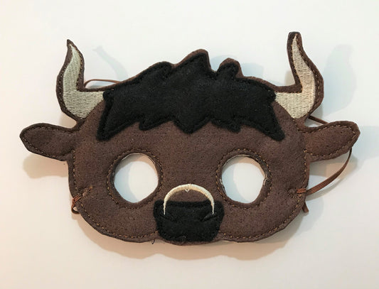 Handcrafted Felt pretend play bull mask for kids