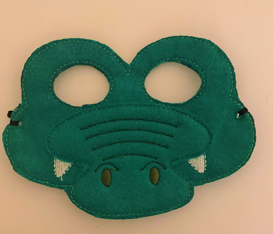Handcrafted Kids felt pretend play alligator mask