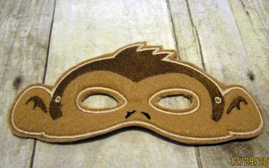 Handcrafted Pretend play felt monkey mask for kids