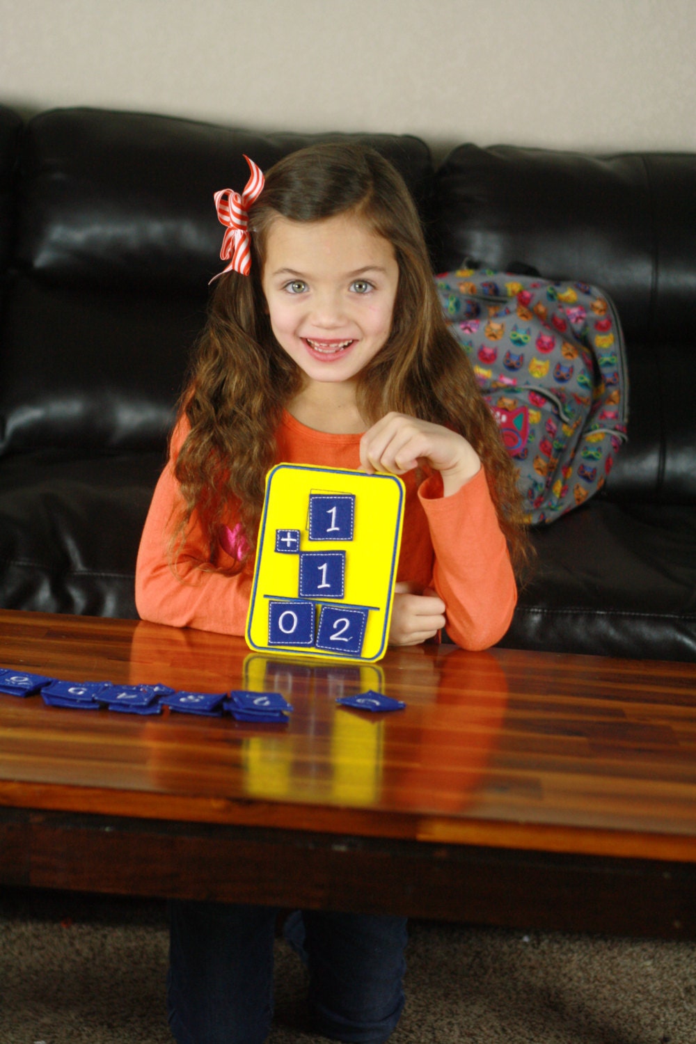 Felt math activity set for teaching addition, subtraction, multiplication, and division in the classroom or at home