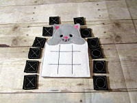 Handcrafted cat tic tac toe game for boys and girls. Can be used as a gift or party favor.